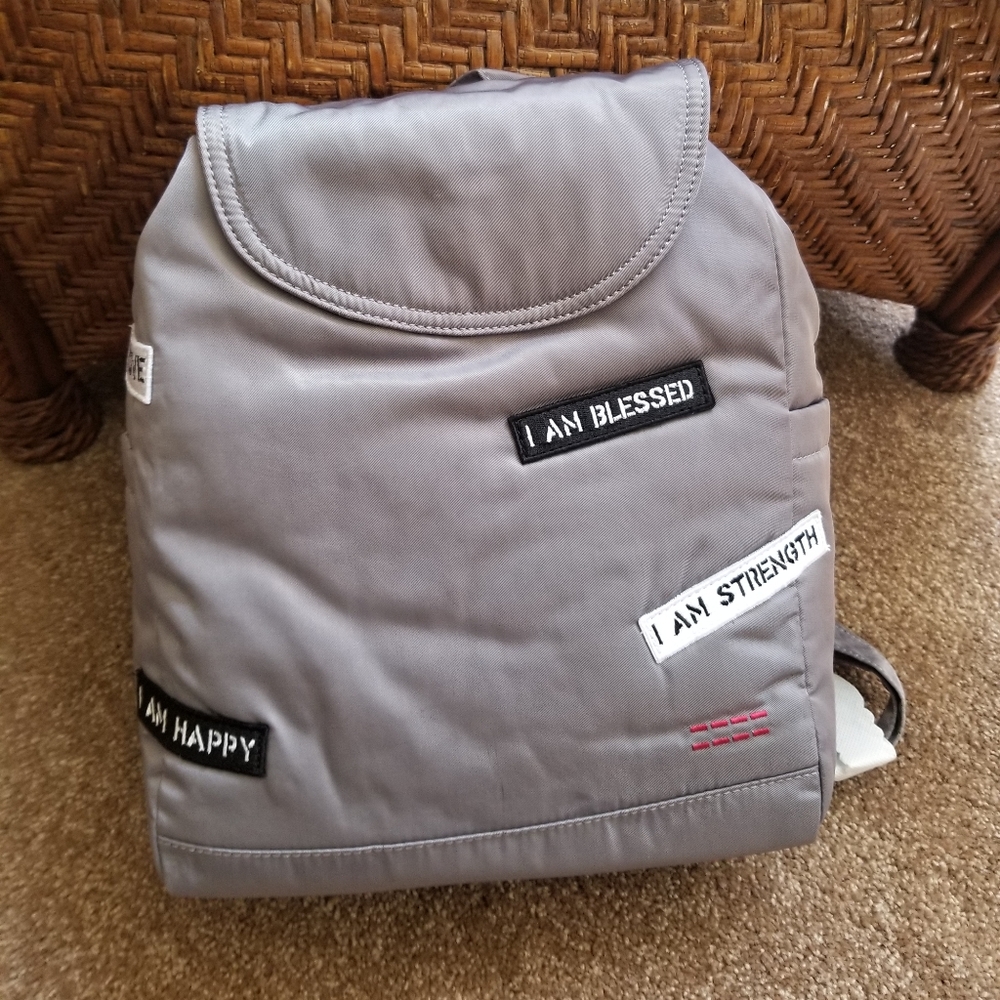 Peace love world gray backpack NWT